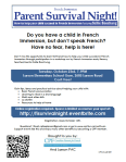 French Immersion Parent Survival Night